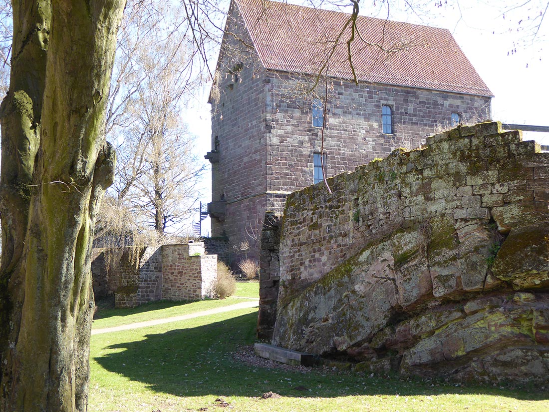 Aufschluss des Buntsandsteins der Solling-Folge an der Burg Hardegsen